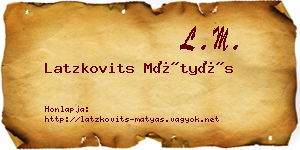 Latzkovits Mátyás névjegykártya