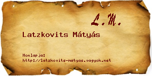 Latzkovits Mátyás névjegykártya