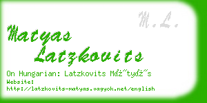 matyas latzkovits business card